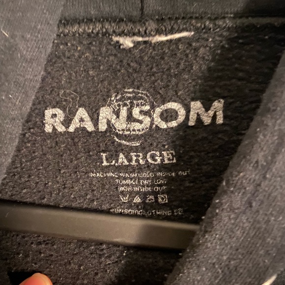 Red and black Ransom hoodie. - Picture 4 of 5